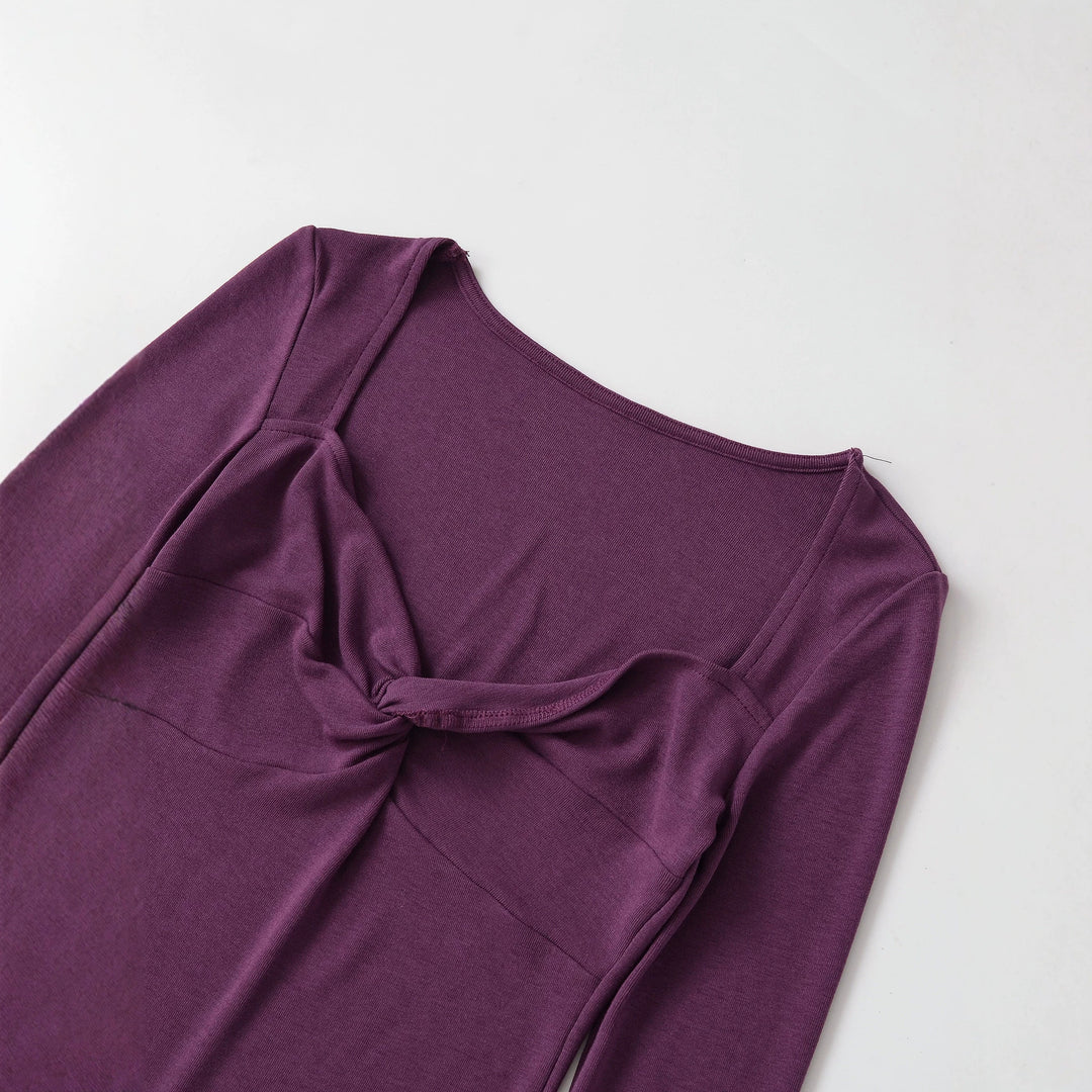 Damen Langarmshirt mit Drehknoten-Detail figurformendem Büstenteil und weiter Ausschnitt Shop Nory