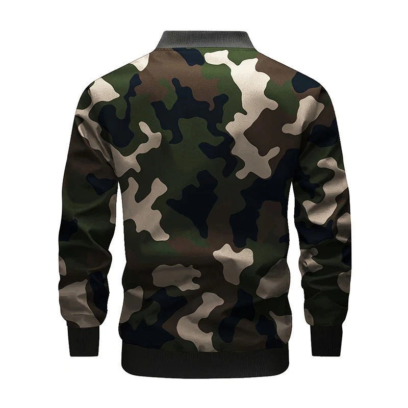 Herren Bomberjacke im Utility‑Stil mit Schulterträgern, Druckknopfleiste & Pattentaschen Shop Nory