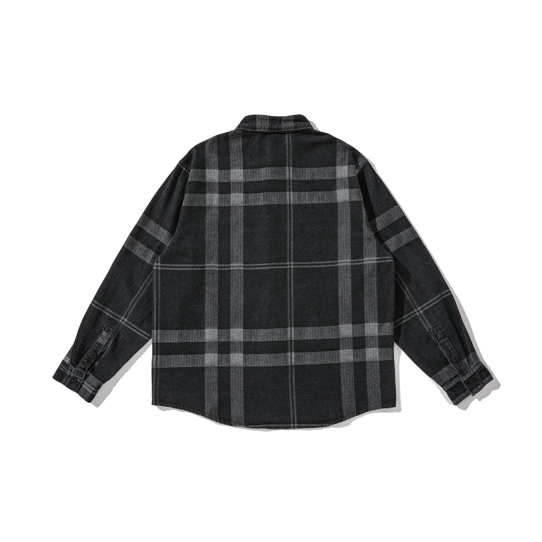 Herren Oversized Karo-Hemdjacke im Worker‑Style mit abgerundetem Saum und Brusttasche Shop Nory