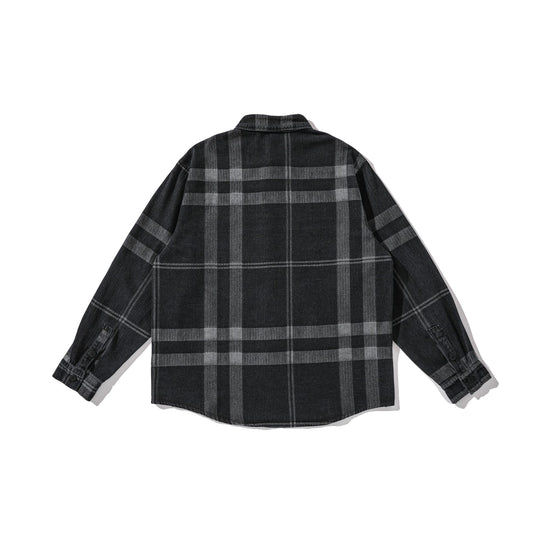 Herren Oversized Karo-Hemdjacke im Worker‑Style mit abgerundetem Saum und Brusttasche Shop Nory