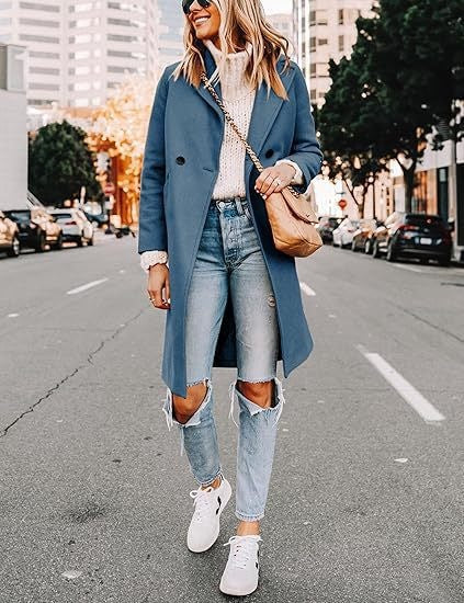 Damen Eleganter Wollmantel