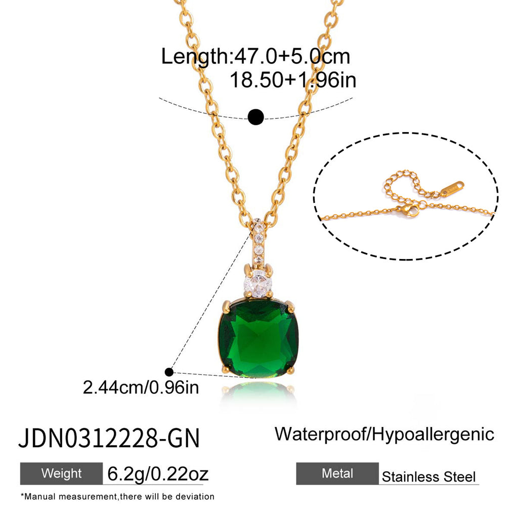 Damen elegante Halskette mit funkelndem Anhänger aus hypoallergenem Edelstahl Shop Nory