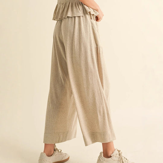 Damen weite Culotte-Jerseyhose mit Smockbund und Eingrifftaschen Shop Nory