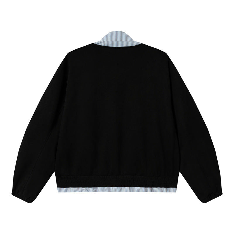 Unisex Kurz geschnittene Boxy-Blousonjacke aus Baumwollmix mit gesteppter Innenlage und Stehkragen Shop Nory