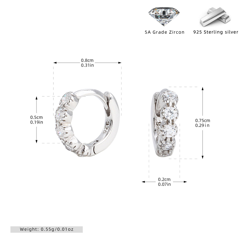 Damen Creolen mit funkelndem Zirkon-Besatz aus hochwertigem 925 Sterling Silber Shop Nory