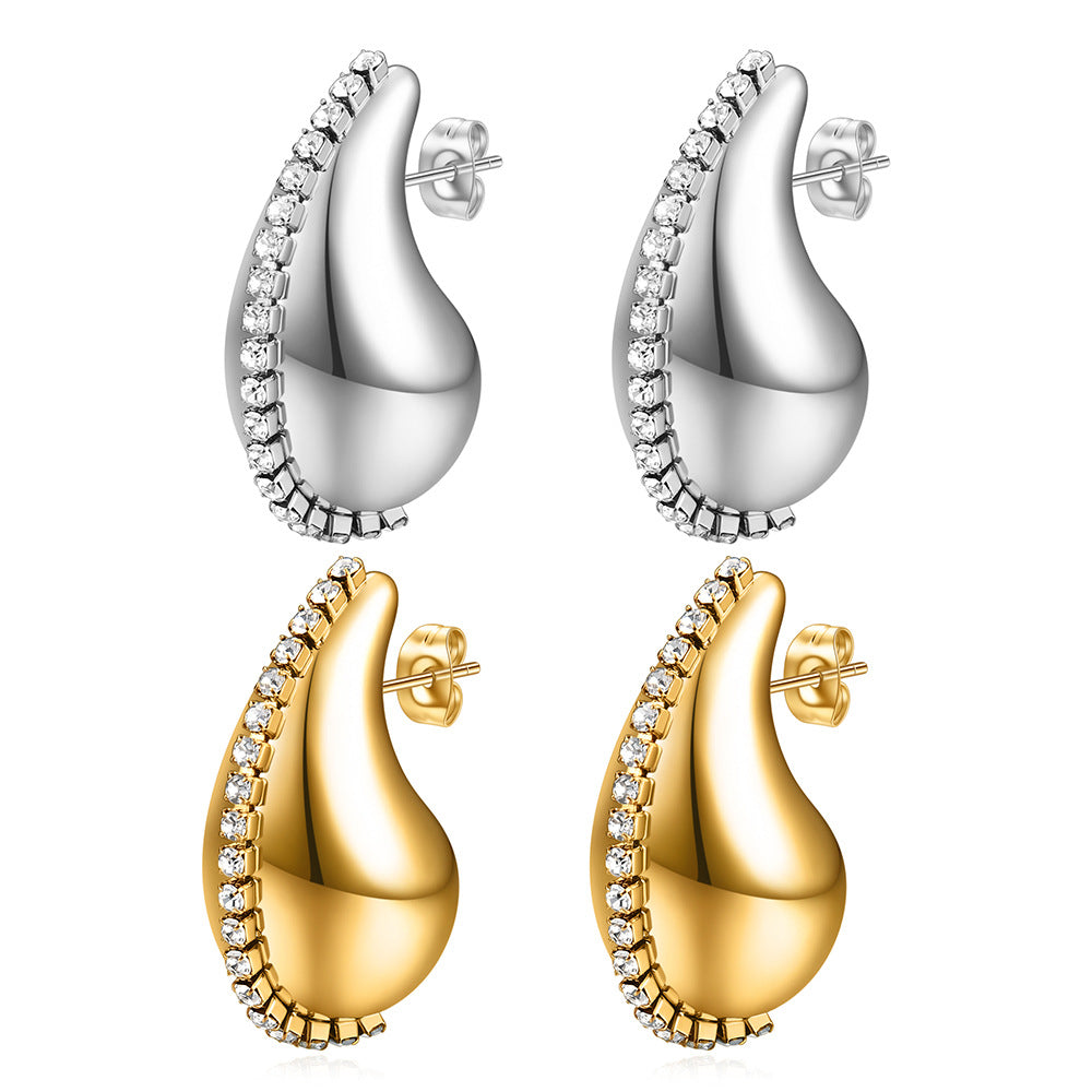 Damen Ohrhänger im eleganten Tropfen-Design mit funkelnden Kristallen Shop Nory