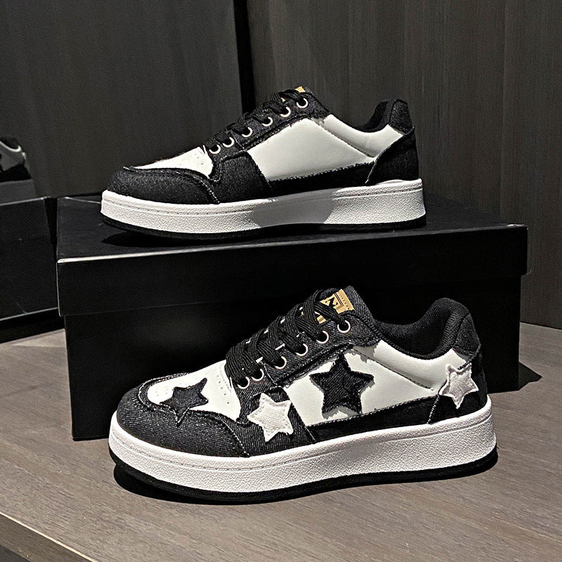 Damen Sportliche Sneakers mit modischen Sternen-Applikationen Shopnory