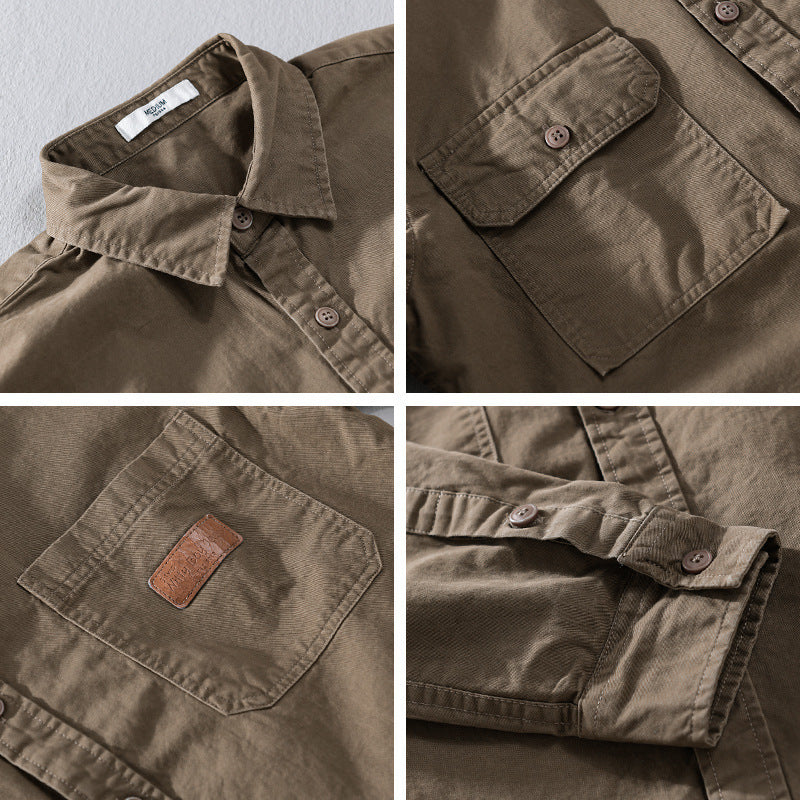 Herren Overshirt-Hemdjacke im Utility-Stil mit Brusttaschen Shop Nory