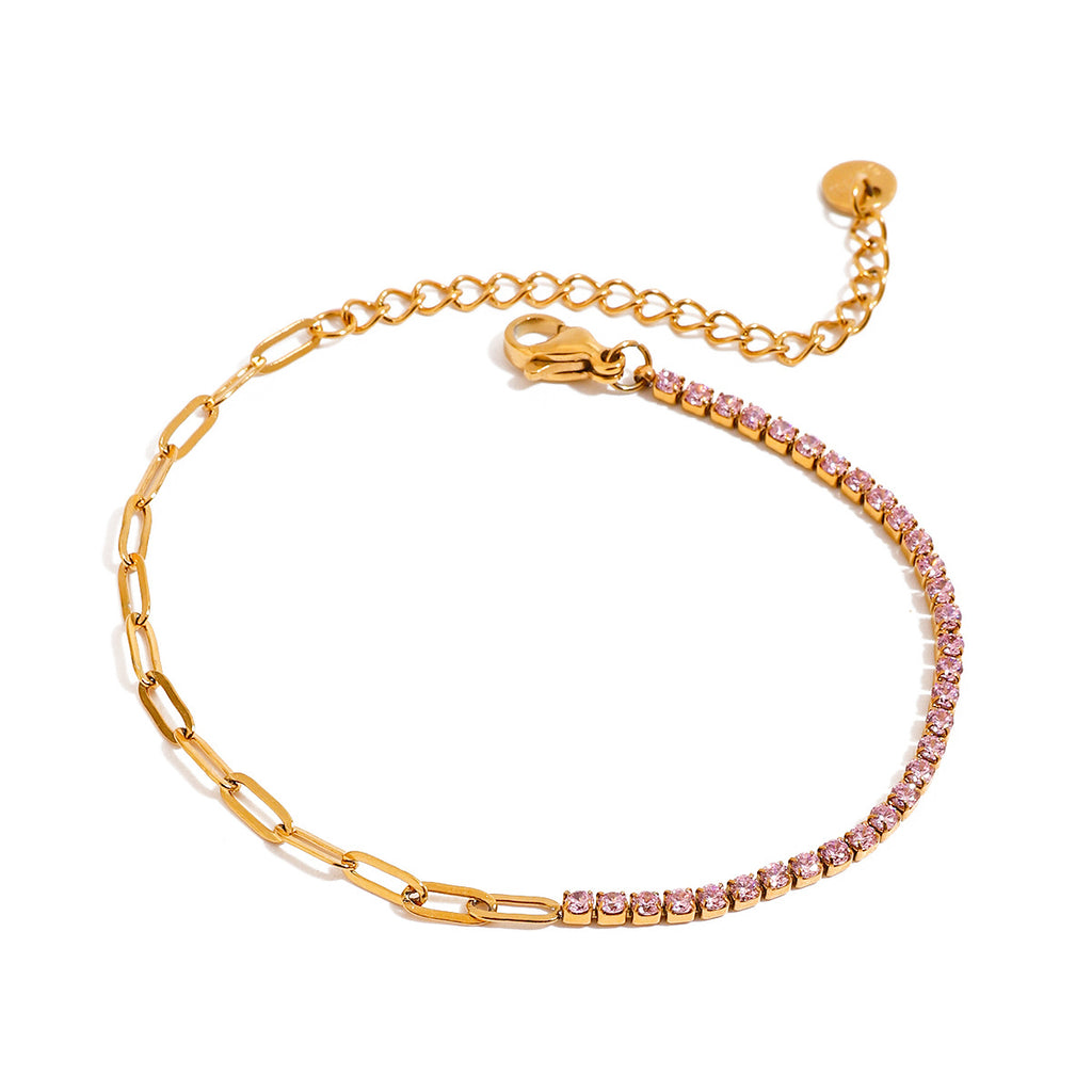 Damen Armband aus hypoallergenem Edelstahl mit funkelnden Zirkonia Shop Nory