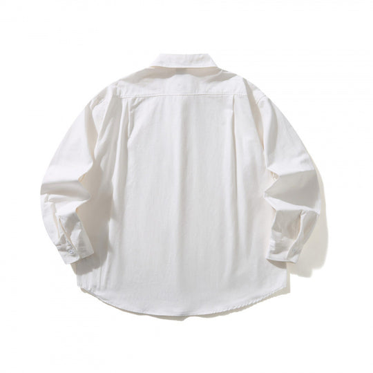 Unisex Oversize-Hemd mit Button-Down-Kragen, Brusttasche und gerundetem Saum Shop Nory