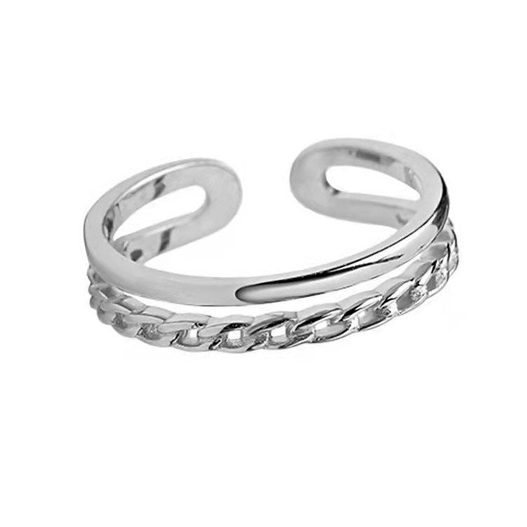 Damen zierlicher Ring mit doppelter Struktur Shop Nory