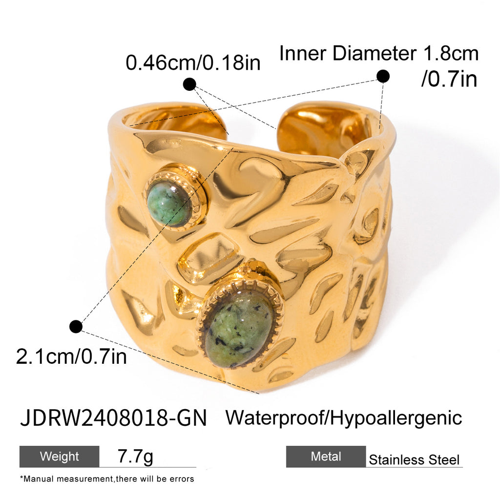 Damen Offenes Armband mit kunstvollem Design und zwei geschliffenen Edelsteinen Shop Nory