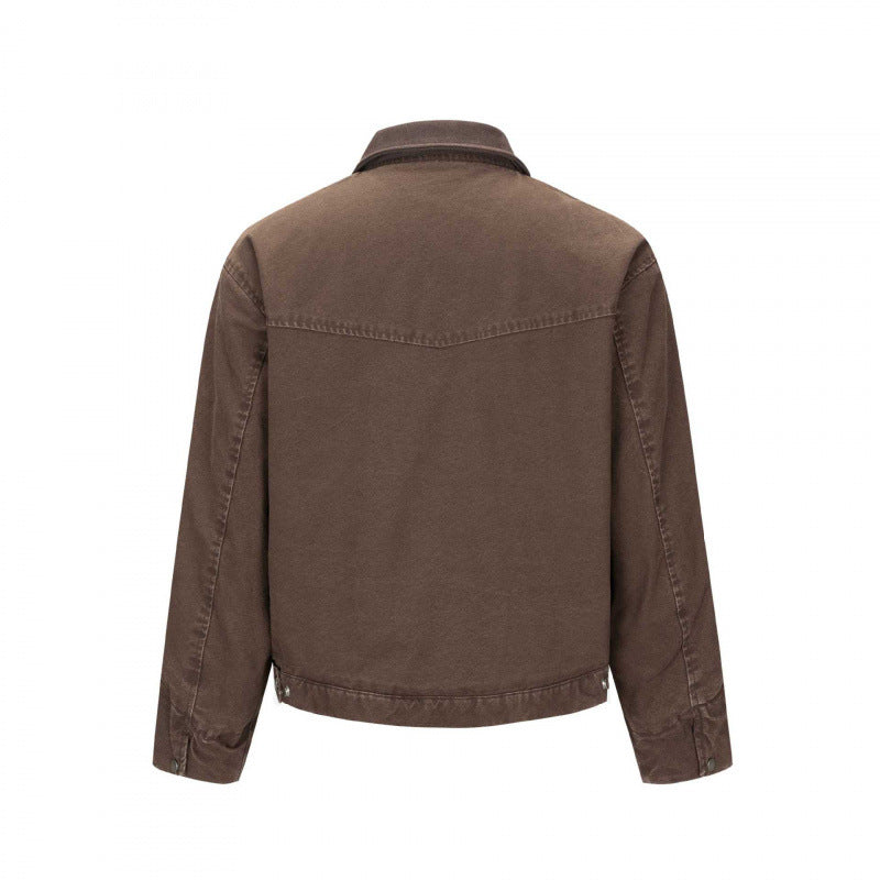Herren Gefütterte Canvas-Blousonjacke mit Teddyfutter und Hemdkragen Shop Nory