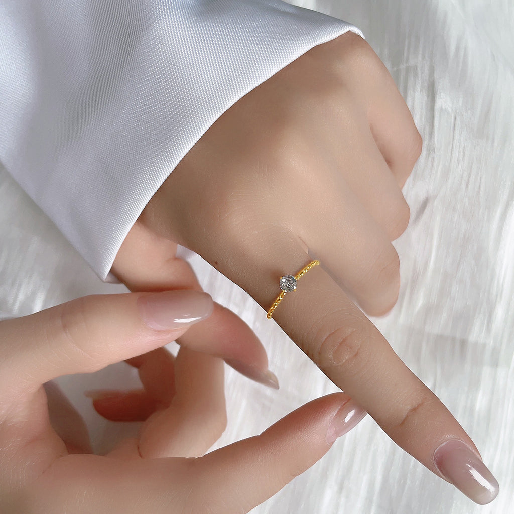 Damen feiner Ring mit elegantem Kristallanhänger Shop Nory
