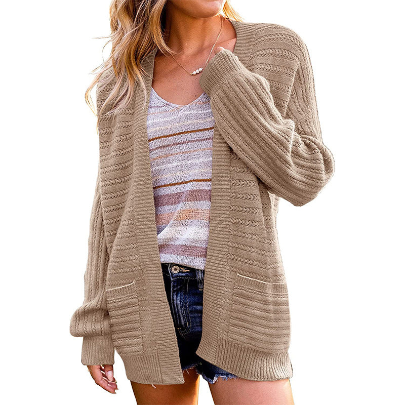 Damen Oversize Strickcardigan mit aufgesetzten Taschen und Rippstruktur Shop Nory