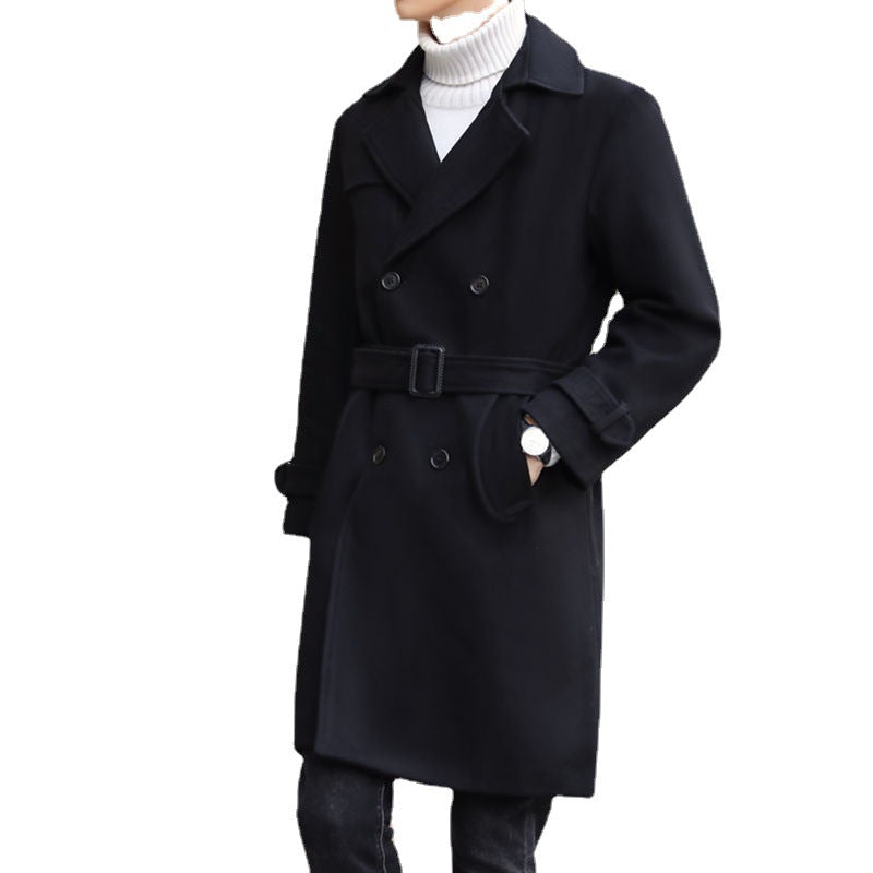 Herren Doppelreihiger Wollmantel mit Schalkragen und taillierter Silhouette Shop Nory
