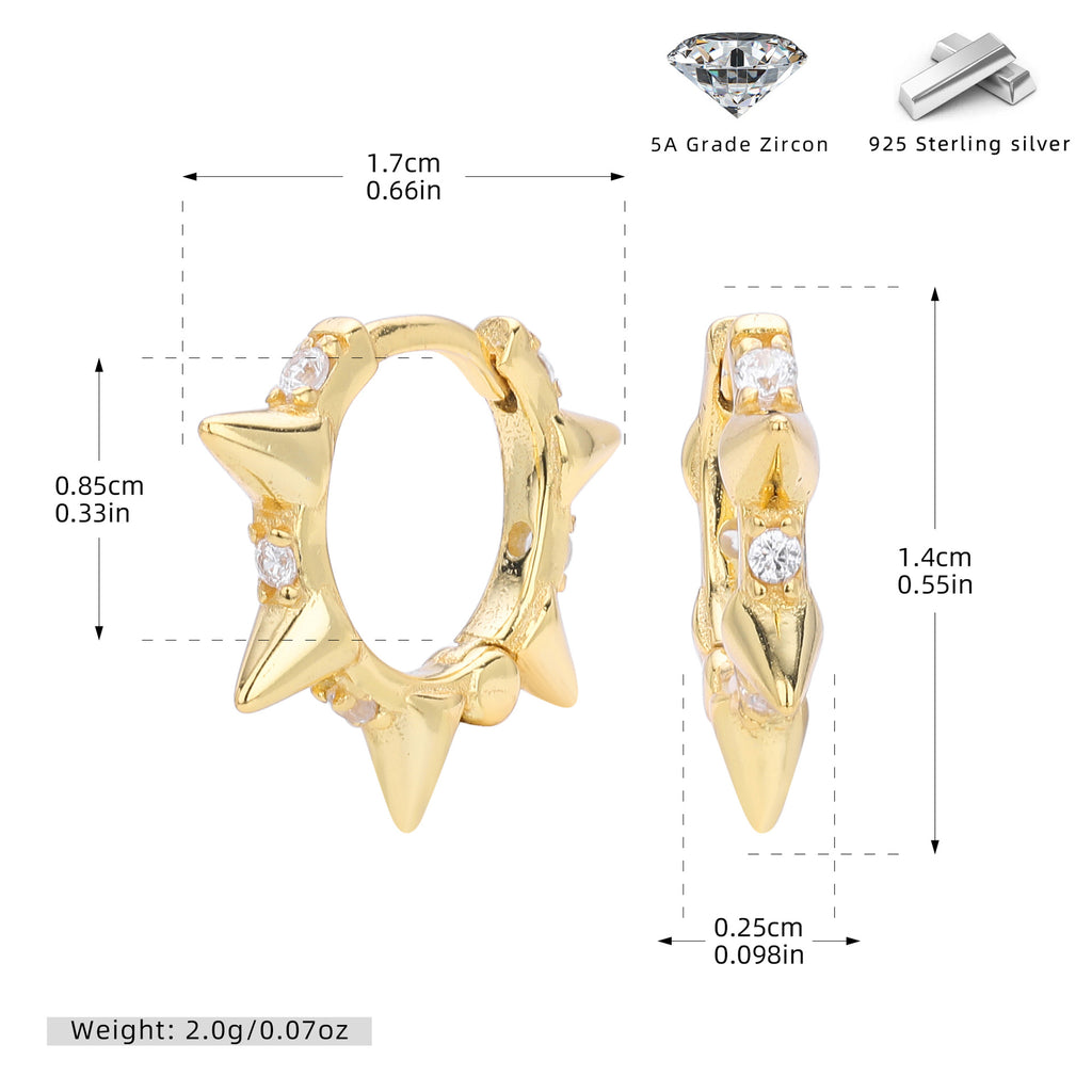 Damen Ohrhänger mit stilvollem Spike-Design aus 925 Sterling Silber Shop Nory