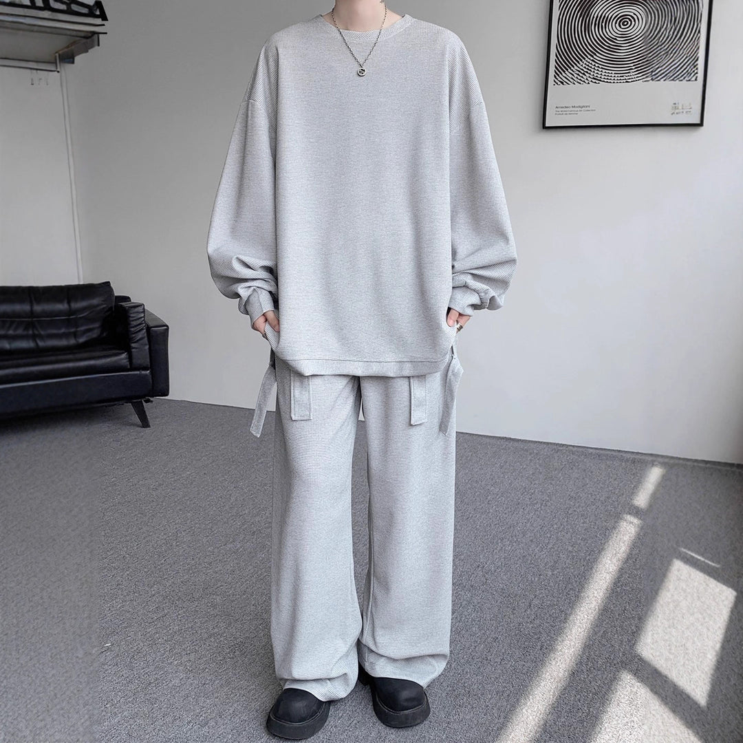 Unisex Lässiges Oversize Lounge-Set aus Waffelstrick mit Cargo-Bindungen Shop Nory