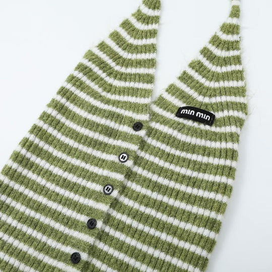 Damen Oversize Strickcardigan mit Ballonärmeln und gestreifter Einfass-Knopfleiste Shop Nory