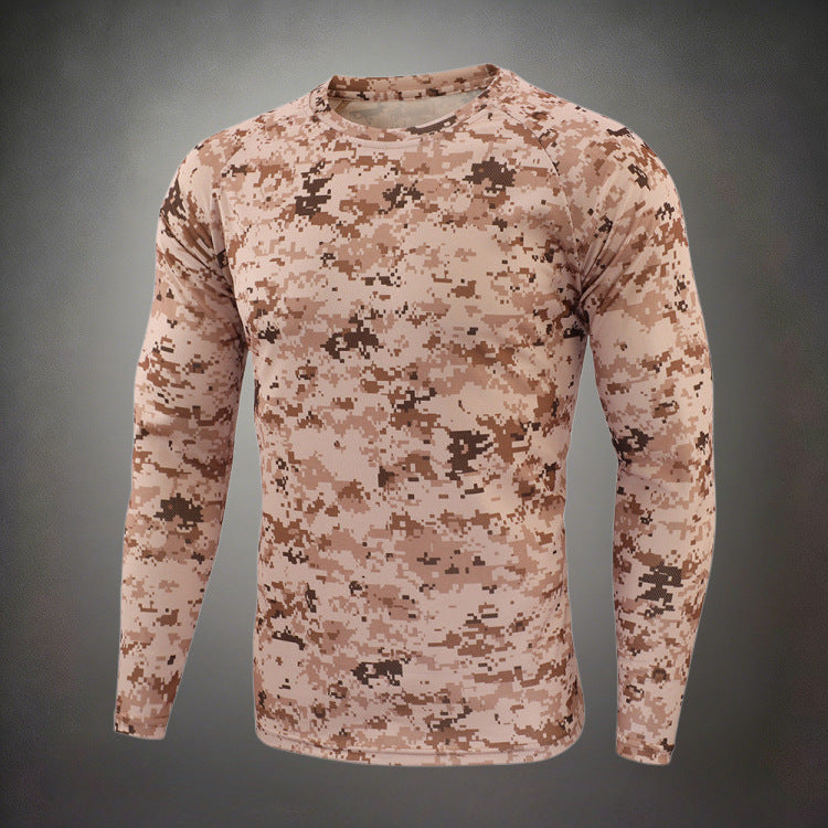 Herren Funktionales Langarmshirt mit Camouflage-Muster