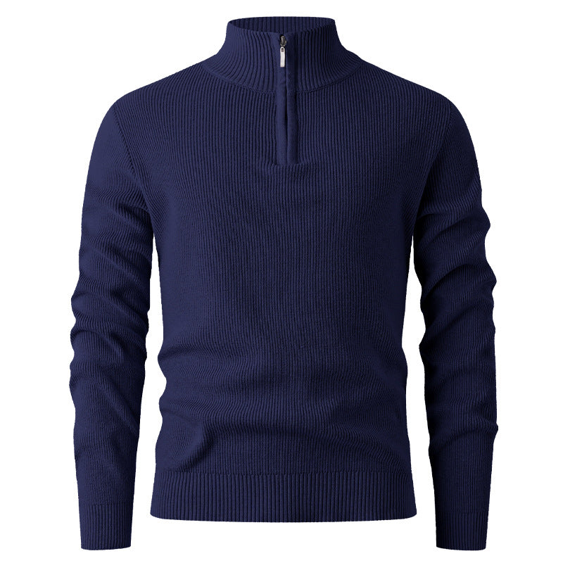 Herren Feinstrick‑Halbzip‑Pullover mit geripptem Mockneck und schlanker Passform Shop Nory