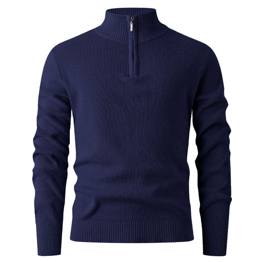 Herren Feinstrick‑Halbzip‑Pullover mit geripptem Mockneck und schlanker Passform Shop Nory