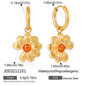 Damen Ohrhänger mit floralem Design und orangefarbenem Kristall Shop Nory