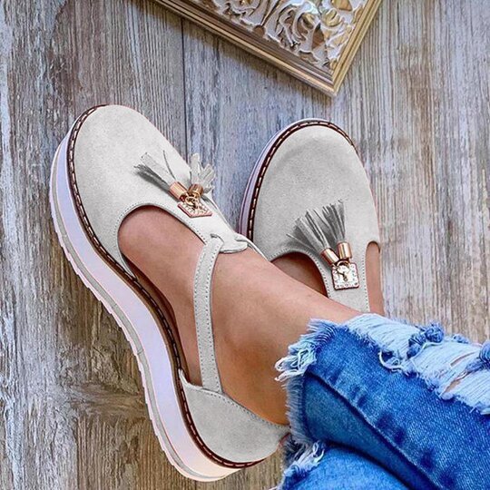 Damen Halbschuhe mit modischen Quasten und rutschfester Sohle