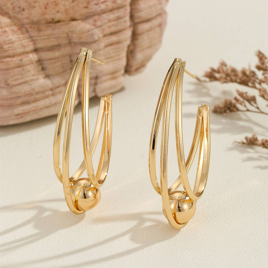 Damen Ohrringe mit eleganten, geschwungenen Linien Shop Nory