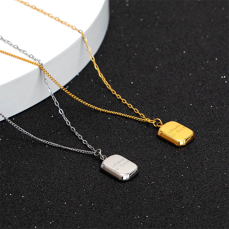 Damen Kette mit graviertem Medaillon und eleganter Gliederung Shop Nory