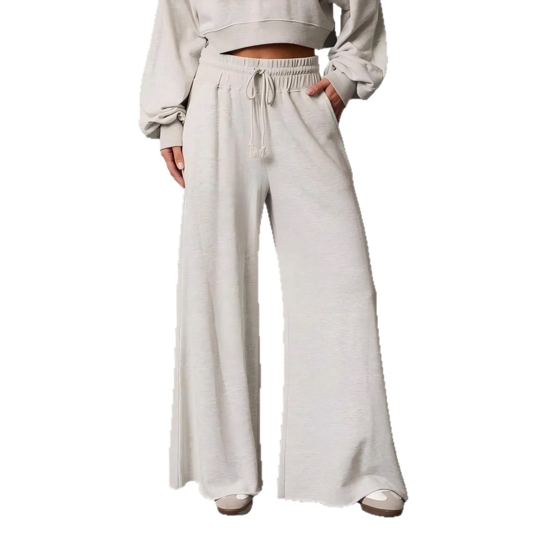 Damen weite High-Waist Loungehose mit Kordelzug und Seitentaschen Shop Nory