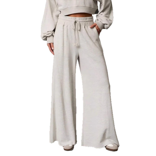 Damen weite High-Waist Loungehose mit Kordelzug und Seitentaschen Shop Nory
