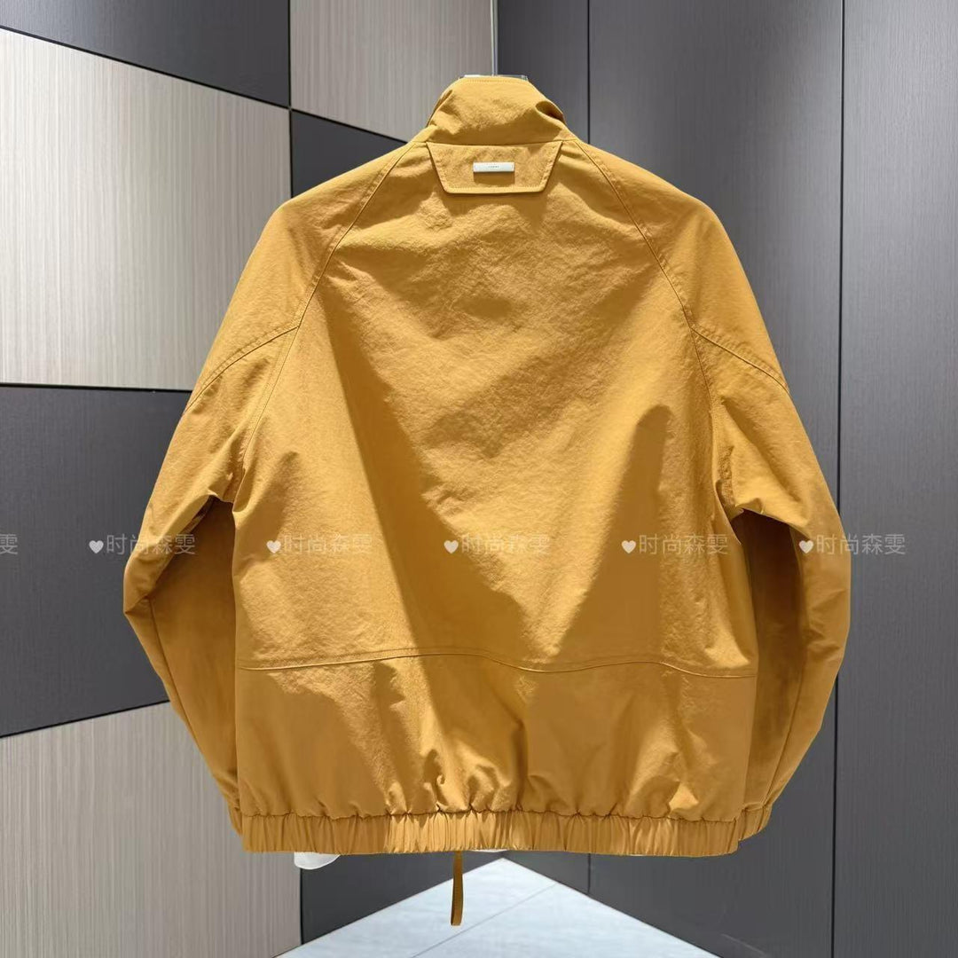 Herren Leichter Baumwoll-Mix Blouson mit Stehkragen und Karofutter Shop Nory