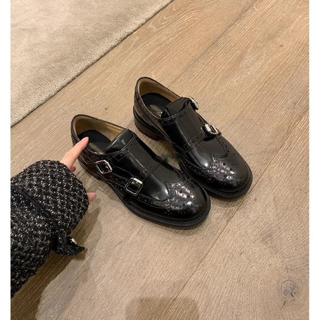 Herren Doppel-Monk-Slipper aus Veloursleder mit Budapester-Lochung und komfortabler Lederinnensohle Shop Nory