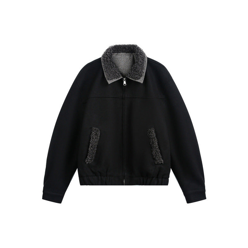Herren Boxy-Bomberjacke mit Teddykragen, gefütterten Eingrifftaschen und elastischem Saum Shop Nory