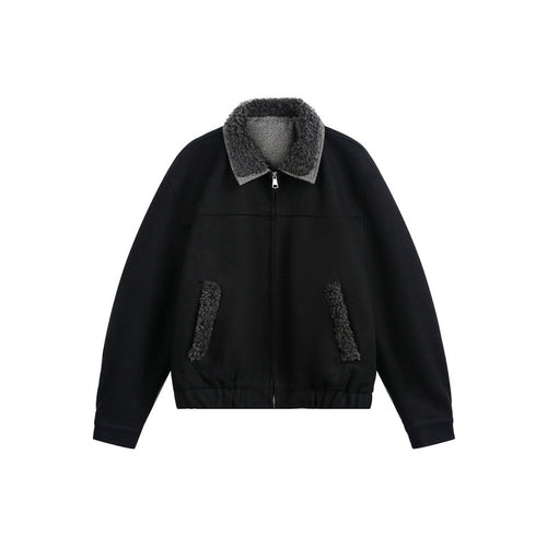Herren Boxy-Bomberjacke mit Teddykragen, gefütterten Eingrifftaschen und elastischem Saum Shop Nory