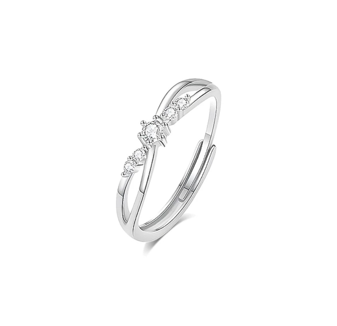 Damen Eleganter Edelstahlring mit funkelndem Zirkonia-Design Shop Nory