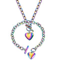 Damen Schmuckset mit Herzanhängern und außergewöhnlichem Farbverlauf Shop Nory