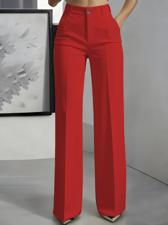 Damen Hochtaillierte Palazzo-Hose mit Bügelfalte und Eingrifftaschen Shop Nory