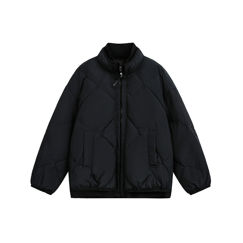 Unisex Boxy gesteppte Winterjacke mit Stehkragen und Rippbündchen Shop Nory