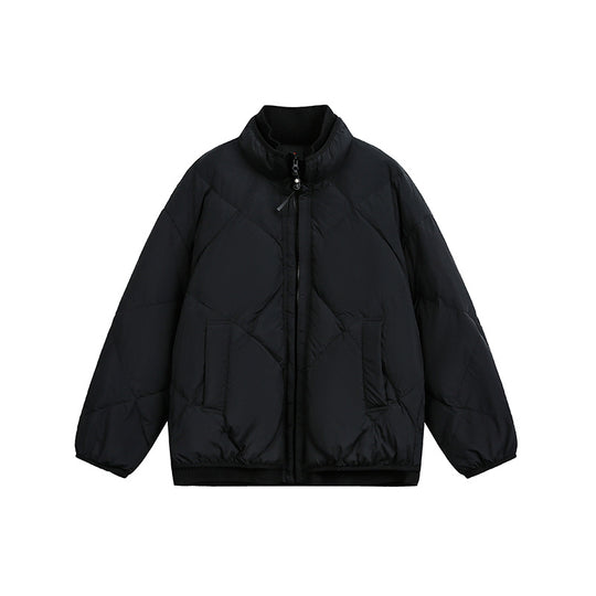 Unisex Boxy gesteppte Winterjacke mit Stehkragen und Rippbündchen Shop Nory