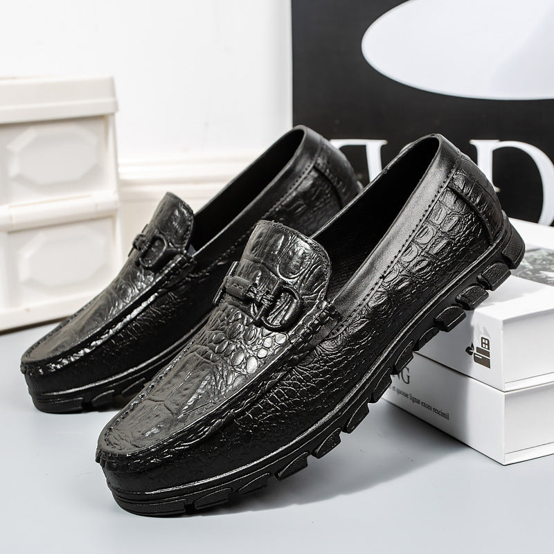 Herren Mokassin im Lederlook mit Krokoprägung, Profilsohle und Komfortfußbett Shop Nory