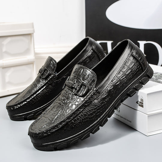 Herren Mokassin im Lederlook mit Krokoprägung, Profilsohle und Komfortfußbett Shop Nory