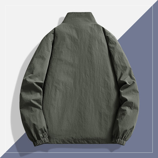 Herren Leichte technische Windjacke mit Mesh-Innenfutter, Stehkragen und elastischen Bündchen Shop Nory