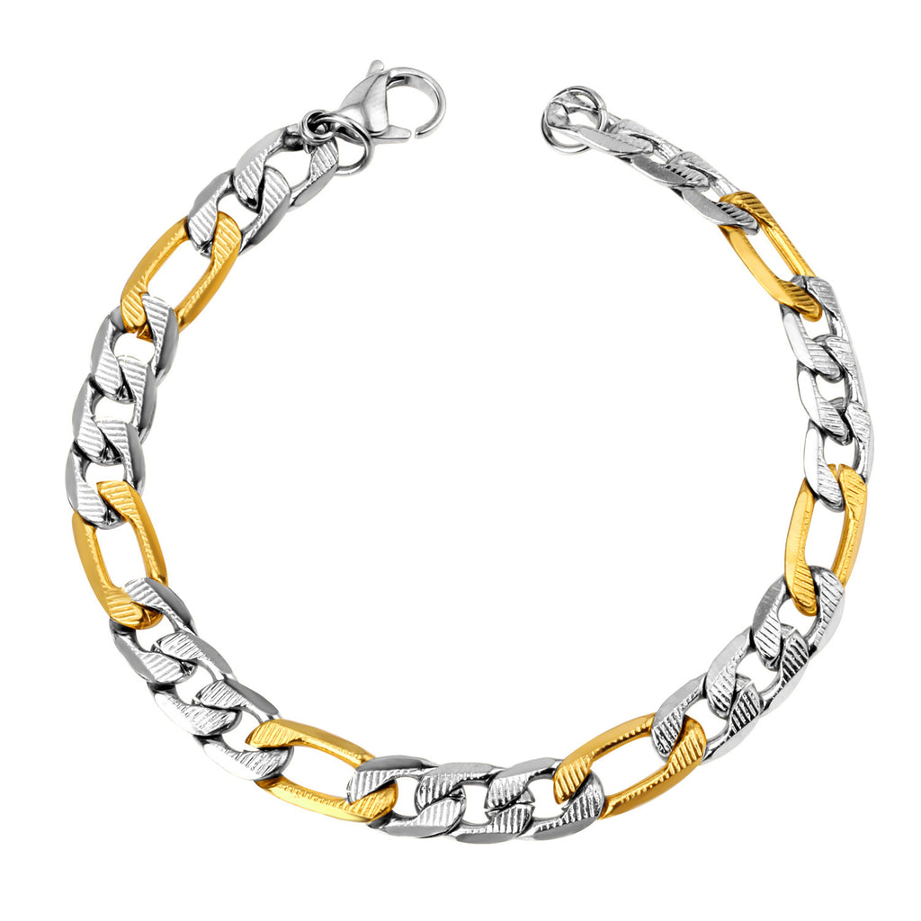 Damen Edelstahl Armband mit 18k goldplattierten Akzenten und verstellbarem Verschluss Shop Nory