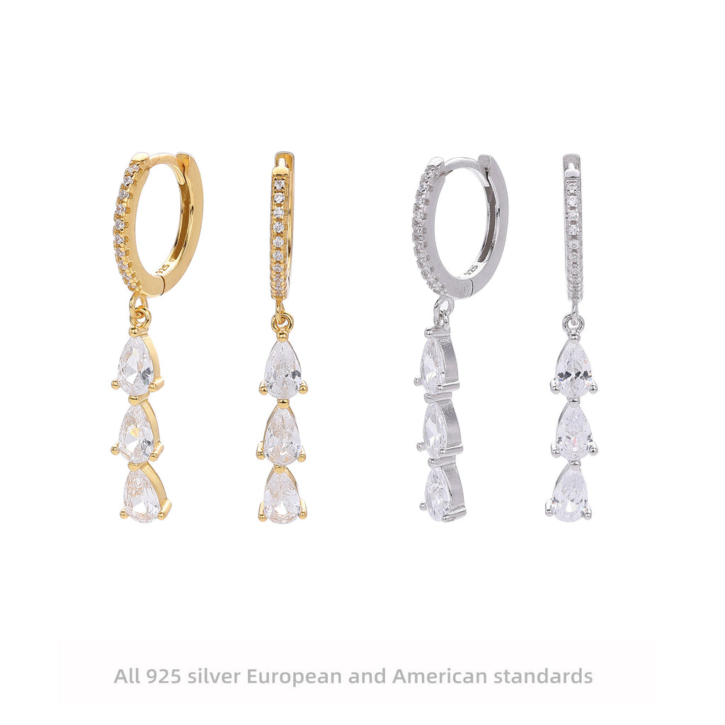Damen Ohrhänger mit luxuriösen Zirkonanhängern aus hochwertigem 925 Sterling Silber Shop Nory