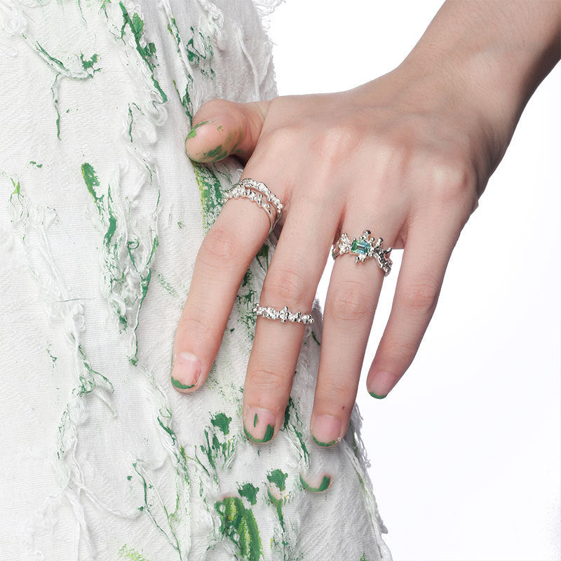 Damen Offener Ring mit kunstvollem Wellenmuster Shop Nory