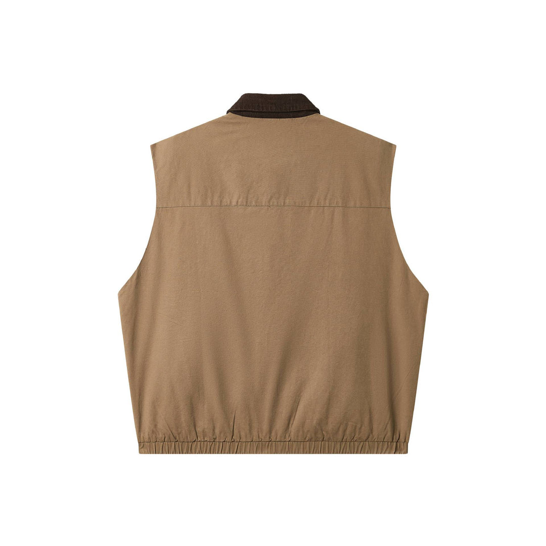 Herren Utilitaristische Weste mit Cordkragen und großzügigen Taschen Shop Nory
