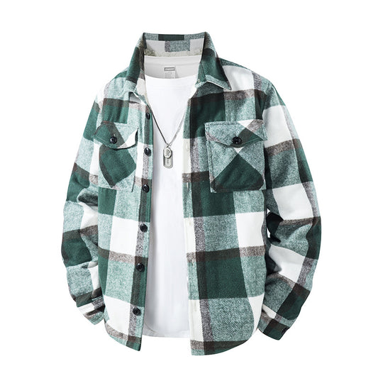 Herren Karierte Flanelljacke mit praktischen Taschen Shop Nory
