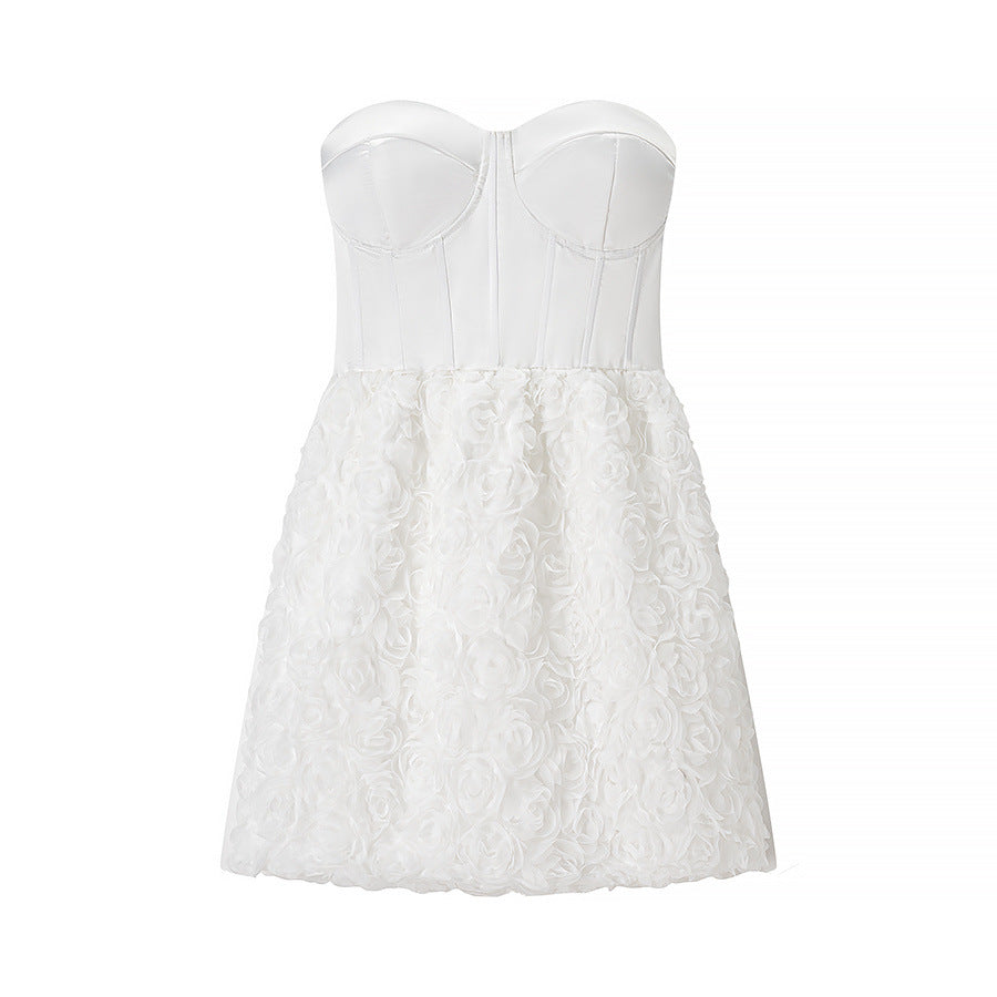 Damen Cocktailkleid mit Rüschen und tailliertem Schnitt